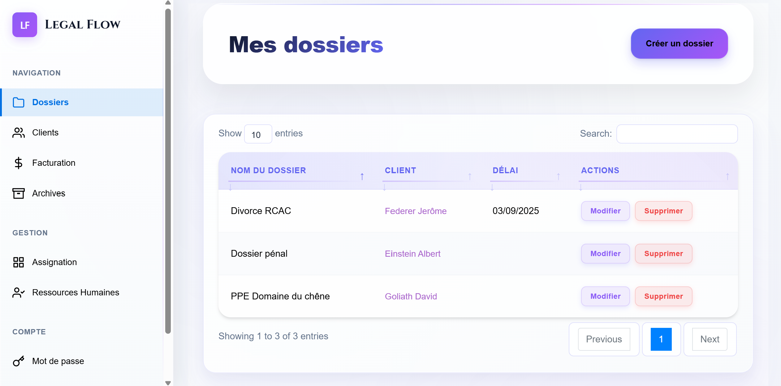 Legal Flow Dashboard